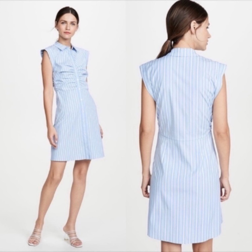 Veronica Beard Blue and White Striped Dress